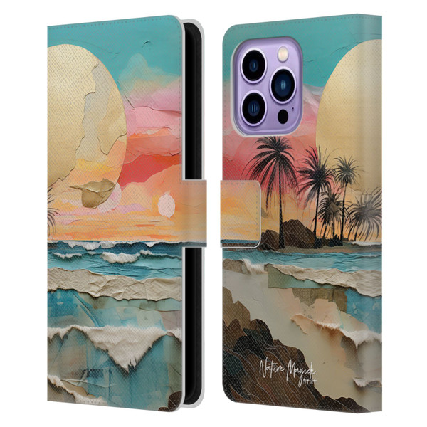 Nature Magick Various Collection Moon Tides Leather Book Wallet Case Cover For Apple iPhone 14 Pro Max
