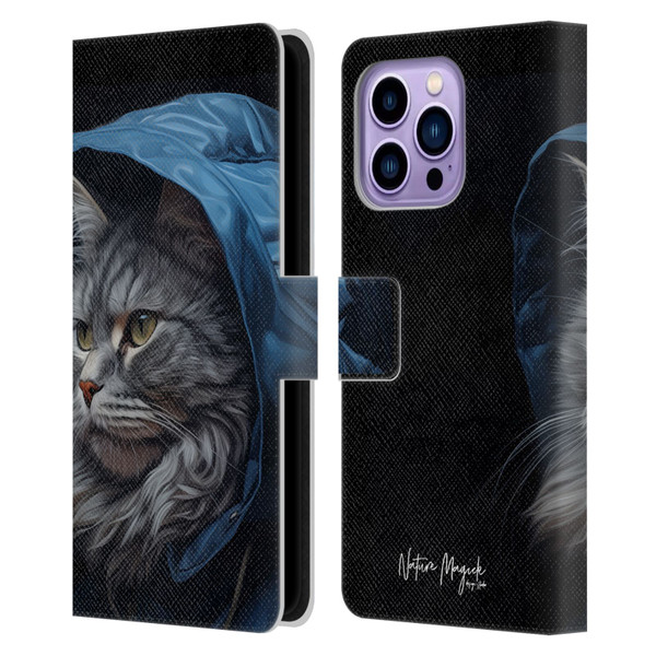Nature Magick Various Collection Winter Cat Leather Book Wallet Case Cover For Apple iPhone 14 Pro Max