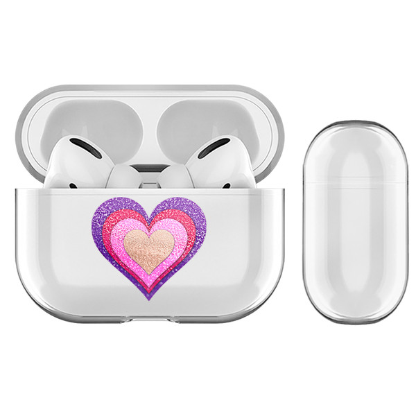 Monika Strigel Heart In Heart Violet Clear Hard Crystal Cover for Apple AirPods Pro Charging Case
