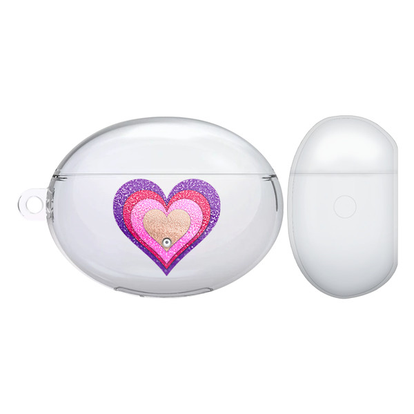 Monika Strigel Heart In Heart Violet Clear Hard Crystal Cover for Huawei Freebuds 4