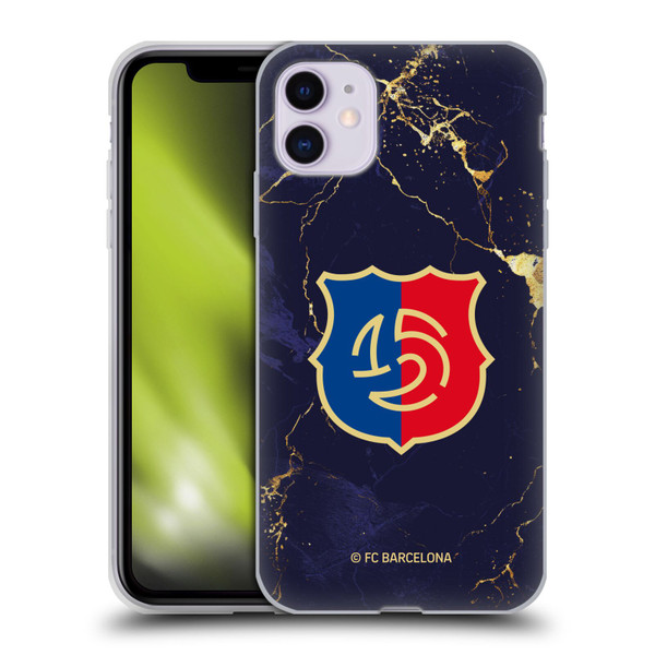 FC Barcelona 125th Anniversary Logo Marble Soft Gel Case for Apple iPhone 11