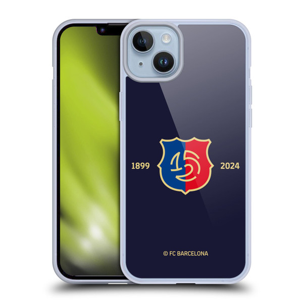 FC Barcelona 125th Anniversary Logo Stack Soft Gel Case for Apple iPhone 14 Plus