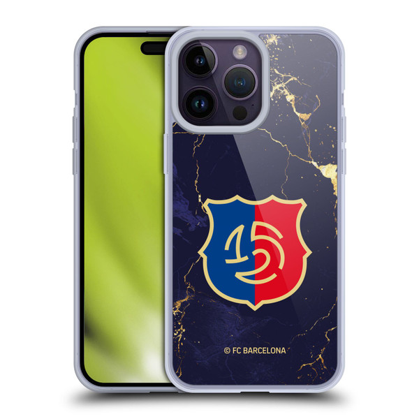 FC Barcelona 125th Anniversary Logo Marble Soft Gel Case for Apple iPhone 14 Pro Max