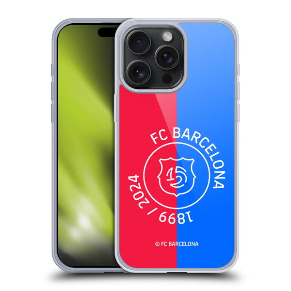 FC Barcelona 125th Anniversary Red & Blue Soft Gel Case for Apple iPhone 15 Pro Max