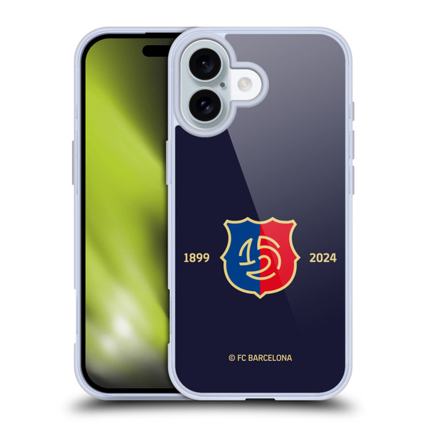 FC Barcelona 125th Anniversary Logo Stack Soft Gel Case for Apple iPhone 16