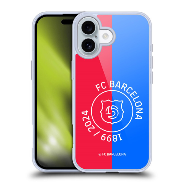 FC Barcelona 125th Anniversary Red & Blue Soft Gel Case for Apple iPhone 16