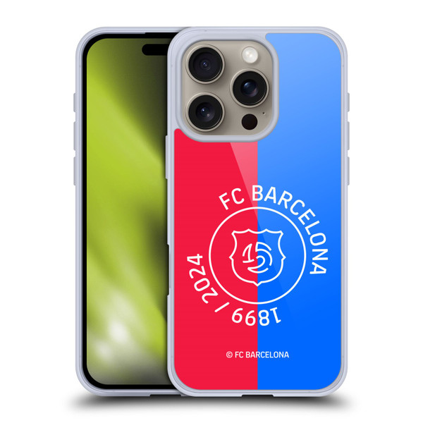 FC Barcelona 125th Anniversary Red & Blue Soft Gel Case for Apple iPhone 16 Pro