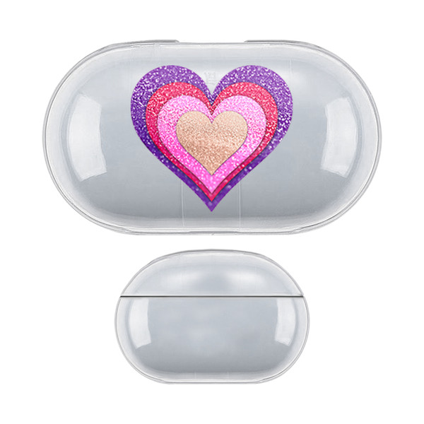 Monika Strigel Heart In Heart Violet Clear Hard Crystal Cover for Samsung Galaxy Buds / Buds Plus