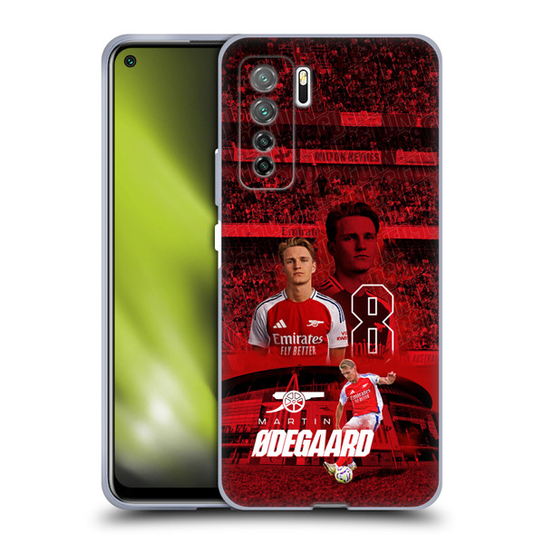 Arsenal FC 2024/25 First Team Martin Ødegaard Soft Gel Case for Huawei Nova 7 SE/P40 Lite 5G