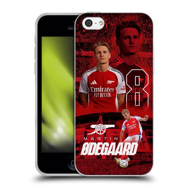 Arsenal FC 2024/25 First Team Martin Ødegaard Soft Gel Case for Apple iPhone 5c