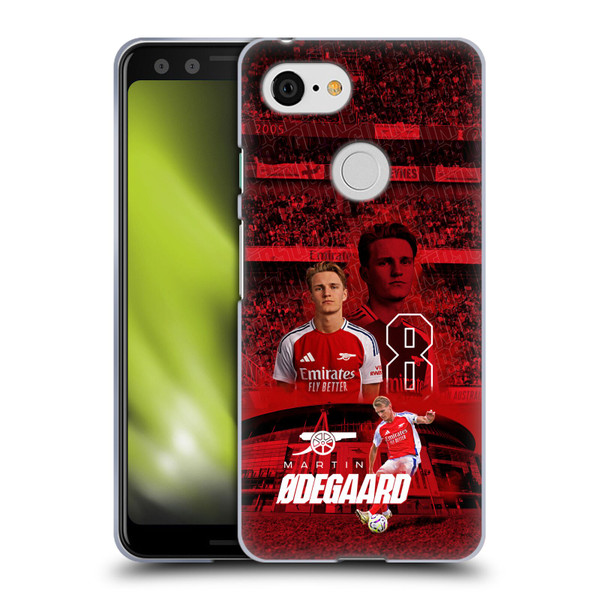Arsenal FC 2024/25 First Team Martin Ødegaard Soft Gel Case for Google Pixel 3