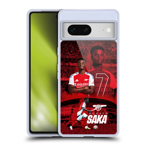Arsenal FC 2024/25 First Team Bukayo Saka Soft Gel Case for Google Pixel 7
