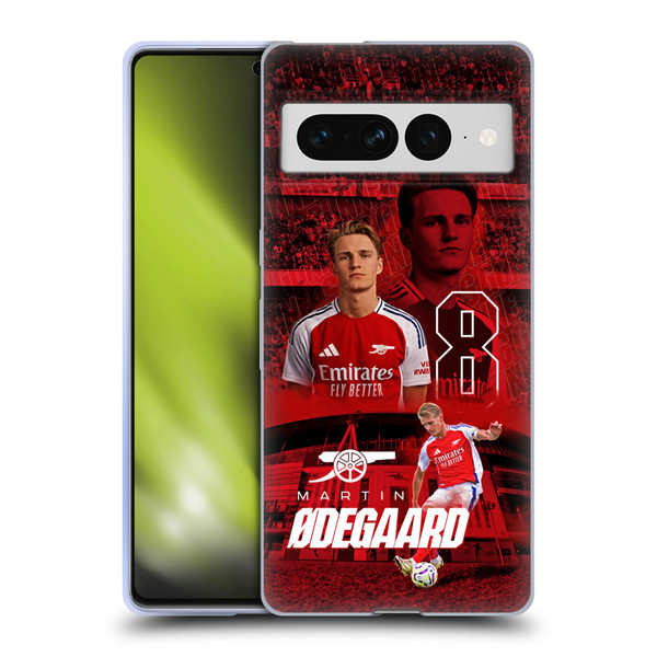Arsenal FC 2024/25 First Team Martin Ødegaard Soft Gel Case for Google Pixel 7 Pro