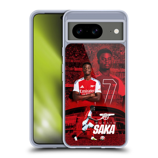 Arsenal FC 2024/25 First Team Bukayo Saka Soft Gel Case for Google Pixel 8