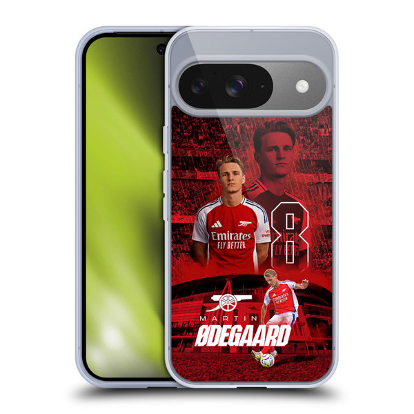 Arsenal FC 2024/25 First Team Martin Ødegaard Soft Gel Case for Google Pixel 9 / Pixel 9 Pro