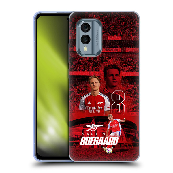 Arsenal FC 2024/25 First Team Martin Ødegaard Soft Gel Case for Nokia X30