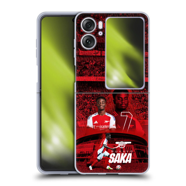 Arsenal FC 2024/25 First Team Bukayo Saka Soft Gel Case for OPPO Find N2 Flip Arsenal FC 2024/25 First Team Bukayo Saka Soft Gel Case for OPPO Find N2 Flip