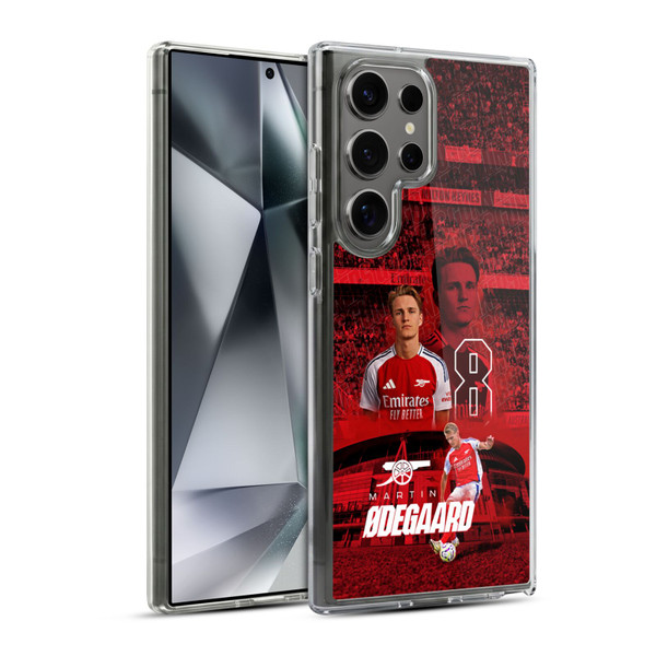 Arsenal FC 2024/25 First Team Martin Ødegaard Soft Gel Case for Samsung Galaxy S24 Ultra 5G & MagSafe