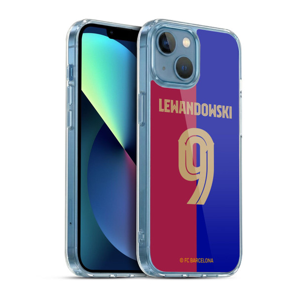 FC Barcelona 2024/25 Players Home Kit Robert Lewandowski Soft Gel Case for Apple iPhone 13 Mini & MagSafe