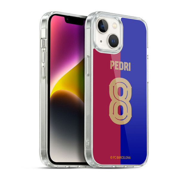 FC Barcelona 2024/25 Players Home Kit Pedri Soft Gel Case for Apple iPhone 14