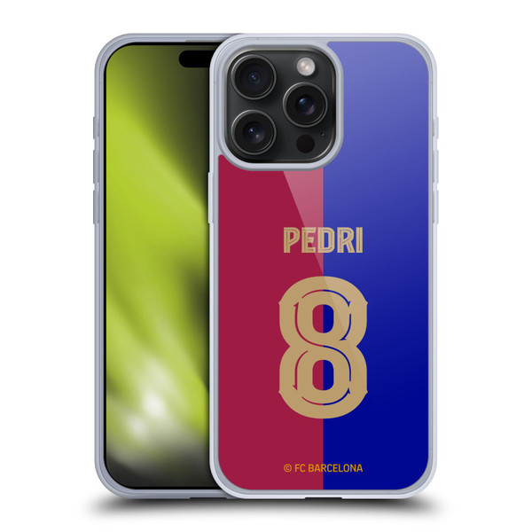 FC Barcelona 2024/25 Players Home Kit Pedri Soft Gel Case for Apple iPhone 15 Pro Max