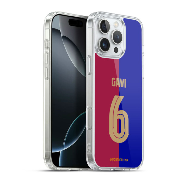 FC Barcelona 2024/25 Players Home Kit Gavi Soft Gel Case for Apple iPhone 16 Pro Max & MagSafe