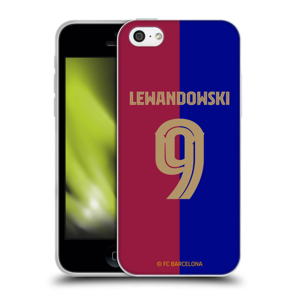 FC Barcelona 2024/25 Players Home Kit Robert Lewandowski Soft Gel Case for Apple iPhone 5c
