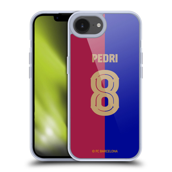 FC Barcelona 2024/25 Players Home Kit Pedri Soft Gel Case for Apple iPhone 16e