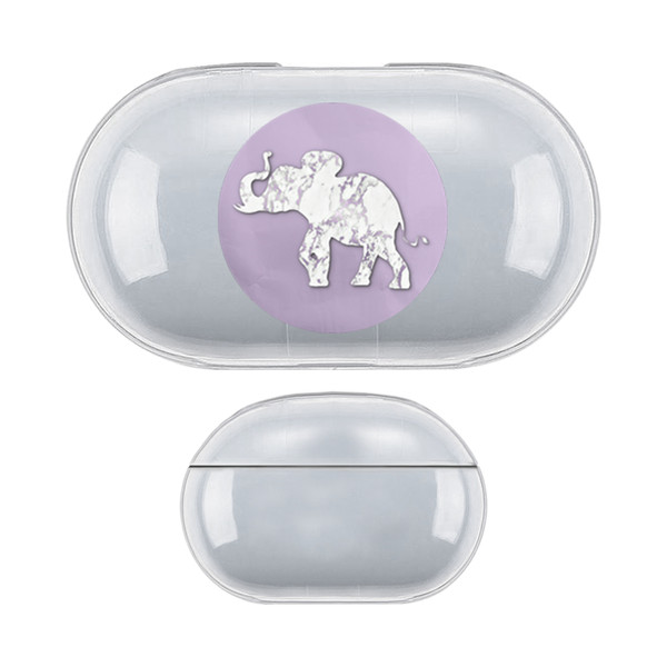 Monika Strigel Marble Elephant Purple Clear Hard Crystal Cover for Samsung Galaxy Buds / Buds Plus