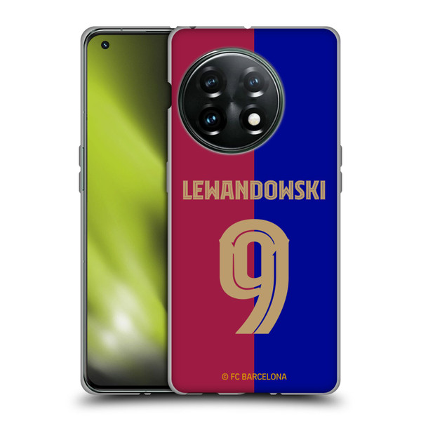 FC Barcelona 2024/25 Players Home Kit Robert Lewandowski Soft Gel Case for OnePlus 11 5G