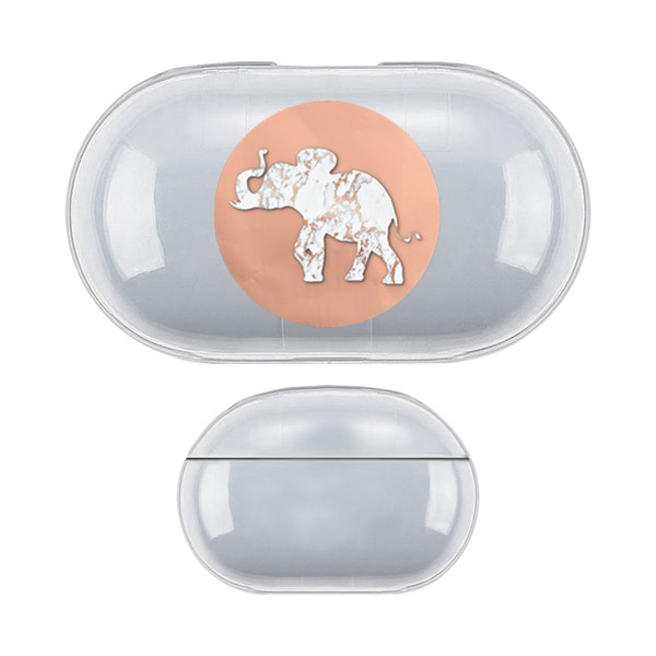 Monika Strigel Marble Elephant Rosegold Marble Clear Hard Crystal Cover for Samsung Galaxy Buds / Buds Plus