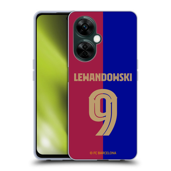 FC Barcelona 2024/25 Players Home Kit Robert Lewandowski Soft Gel Case for OnePlus Nord N30