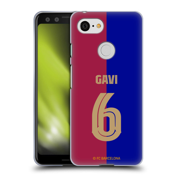 FC Barcelona 2024/25 Players Home Kit Gavi Soft Gel Case for Google Pixel 3