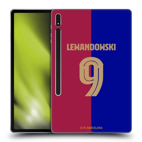 FC Barcelona 2024/25 Players Home Kit Robert Lewandowski Soft Gel Case for Samsung Galaxy Tab S8 Plus
