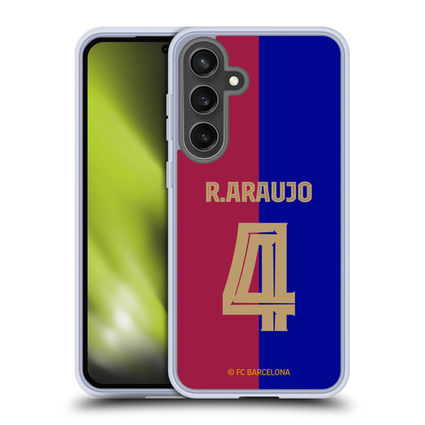 FC Barcelona 2024/25 Players Home Kit Ronald Araújo Soft Gel Case for Samsung Galaxy S24 FE
