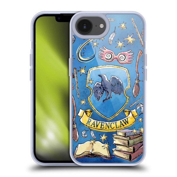 Harry Potter Deathly Hallows XIII Ravenclaw Pattern Soft Gel Case for Apple iPhone 16e