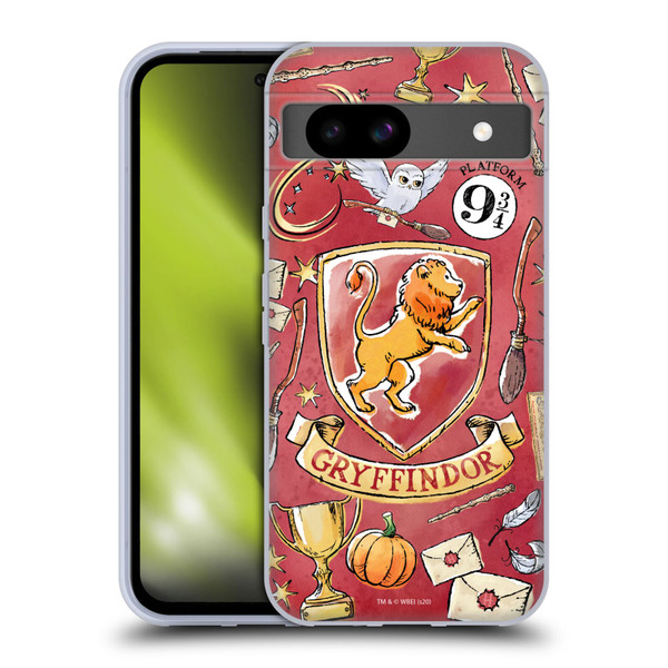 Harry Potter Deathly Hallows XIII Gryffindor Pattern Soft Gel Case for Google Pixel 8a