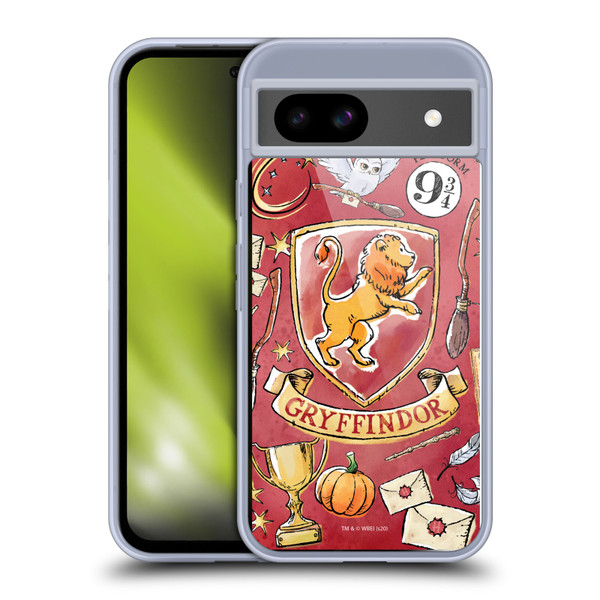 Harry Potter Deathly Hallows XIII Gryffindor Pattern Soft Gel Case for Google Pixel 8a