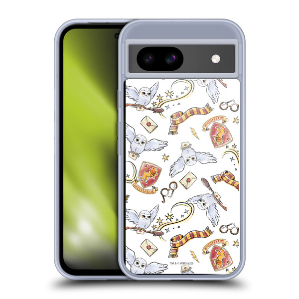 Harry Potter Deathly Hallows XIII Hedwig Owl Pattern Soft Gel Case for Google Pixel 8a