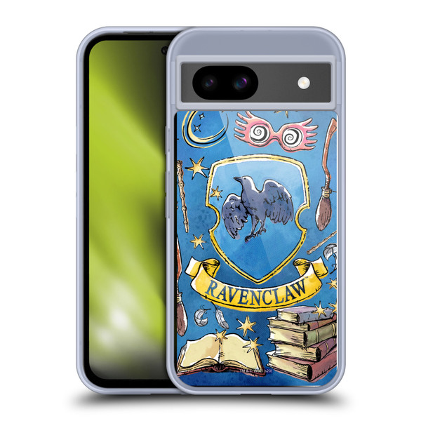 Harry Potter Deathly Hallows XIII Ravenclaw Pattern Soft Gel Case for Google Pixel 8a
