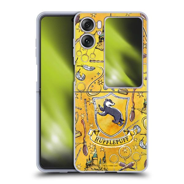 Harry Potter Deathly Hallows XIII Hufflepuff Pattern Soft Gel Case for OPPO Find N2 Flip
