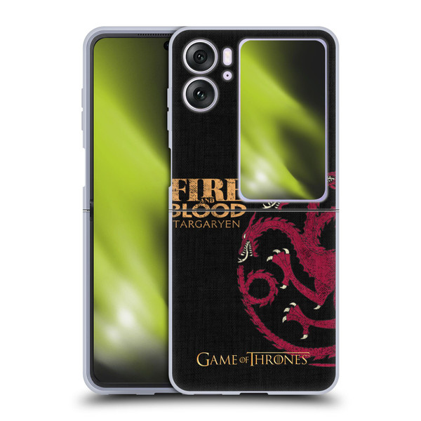 HBO Game of Thrones House Mottos Targaryen Soft Gel Case for OPPO Find N2 Flip