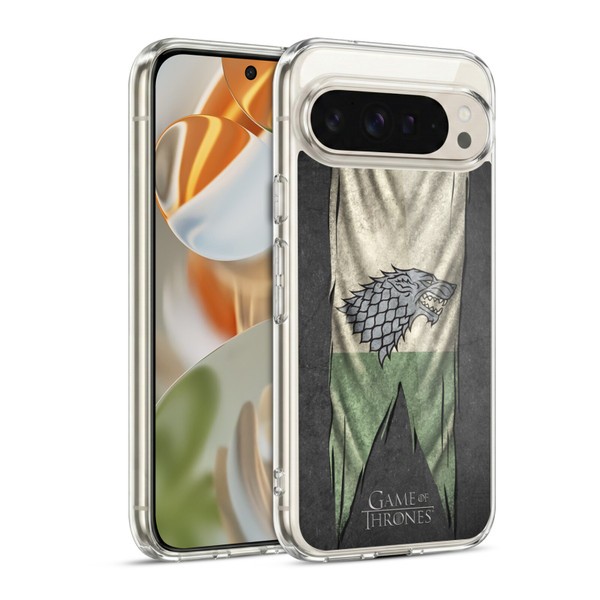 HBO Game of Thrones Sigil Flags Stark Soft Gel Case for Google Pixel 9 / Pixel 9 Pro