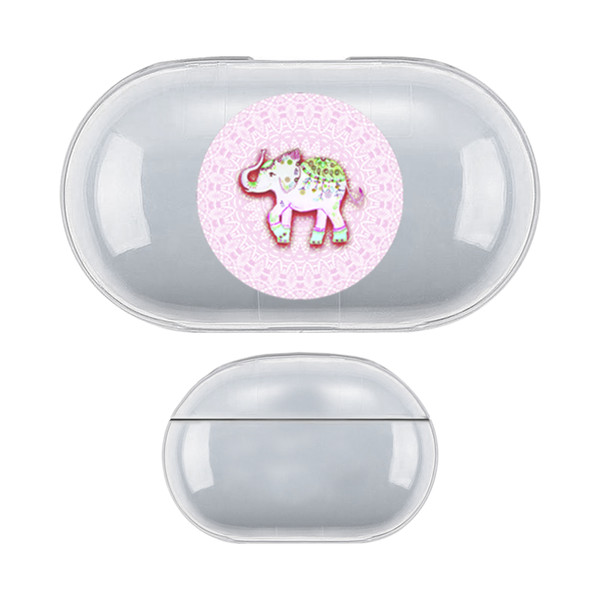 Monika Strigel Round Elephant Pink Clear Hard Crystal Cover for Samsung Galaxy Buds / Buds Plus