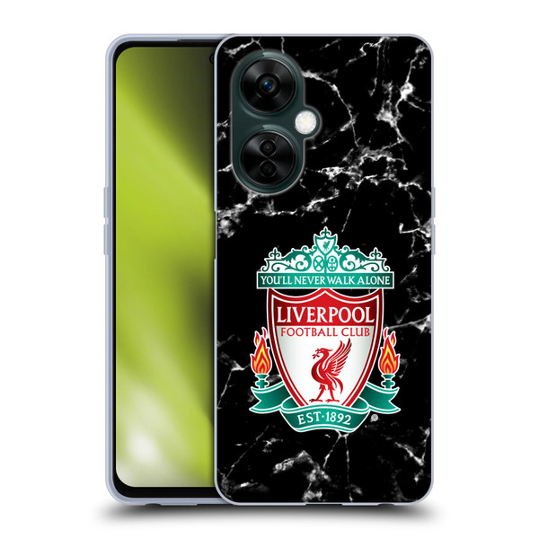 Liverpool Football Club Marble Black Crest Soft Gel Case for OnePlus Nord N30