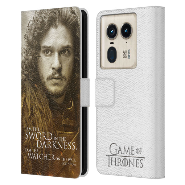 HBO Game of Thrones Character Portraits Jon Snow Leather Book Wallet Case Cover For Motorola Edge 50 Ultra/X50 Ultra
