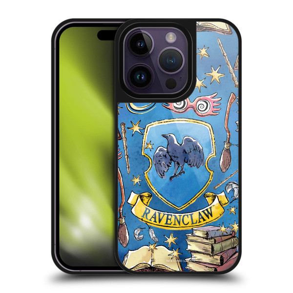 Harry Potter Deathly Hallows XIII Ravenclaw Pattern Gel Armour Case For Apple iPhone 14 Pro