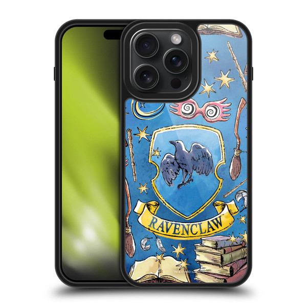 Harry Potter Deathly Hallows XIII Ravenclaw Pattern Gel Armour Case For Apple iPhone 15 Pro Max