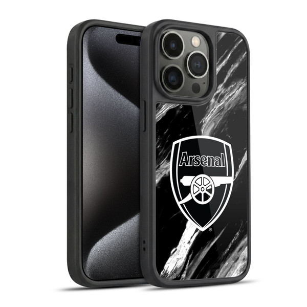 Arsenal FC Crest Patterns Marble Gel Armour Case For Apple iPhone 15 Pro