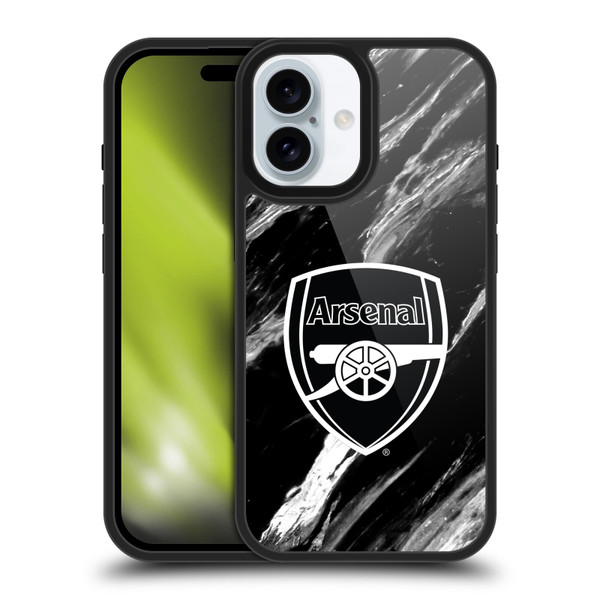 Arsenal FC Crest Patterns Marble Gel Armour Case For Apple iPhone 16 Arsenal FC Crest Patterns Marble Gel Armour Case For Apple iPhone 16